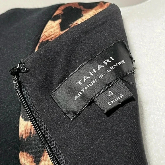 Tahari Arthur S. Levine Cheetah Print Sleeveless Sheath Dress - Picture 8 of 15